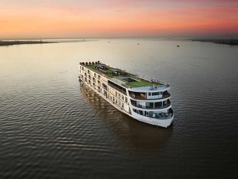 Mekong Serenity cruising on Mekong River, Vietnam, Cambodia