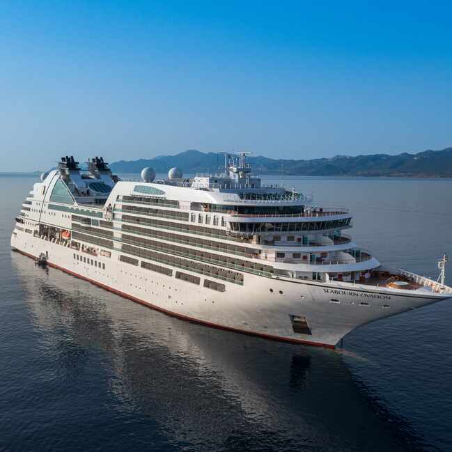 Seabourn Encore and Ovation gliding across the Mediterranean